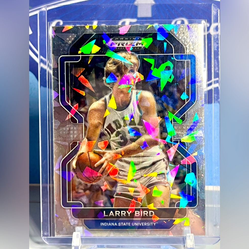 Larry Bird Panini Prizm Indiana State Cracked Ice Holographic Card Bird